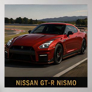 Poster Carro de desempenho japonês moderno Nissan GT-R Ni