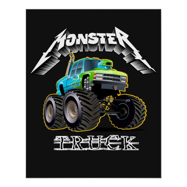 Póster Carro de desenho animado (Frente)