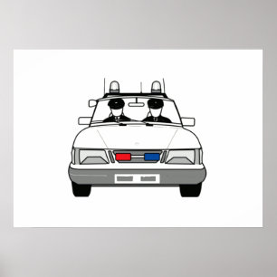Póster Carro de polícia dos desenhos animados