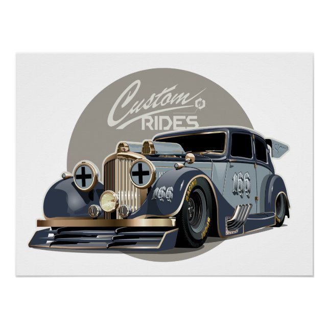 Póster Carro de retrato personalizado de ficção científic (Frente)