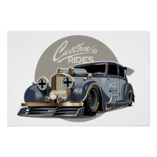 Póster Carro de retrato personalizado de ficção científic