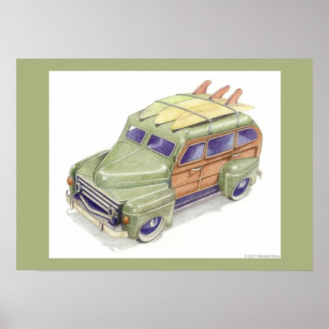 Póster Carro de Surf (Frente)