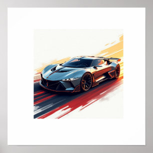 Poster Carro desportivo futurístico - Design inteligente 
