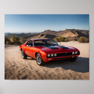 Poster carro desportivo no deserto