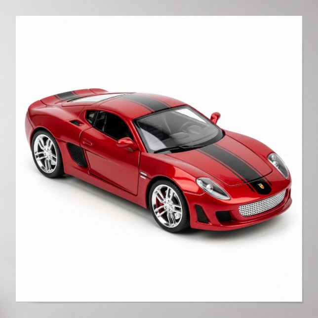 Poster Carro Desportivo Vermelho (Frente)