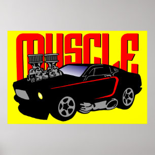 Poster Carro do músculo de 341 desenhos animados