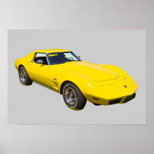 Póster Carro Esportivo Corvette Stingray 1975 (Frente)