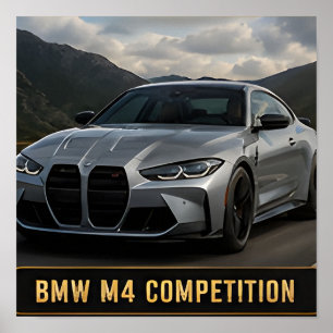 Poster Carro esportivo de desempenho moderno BMW M4 Compe