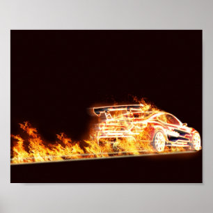 Poster Carro flamejante