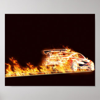 Poster Carro Flaming