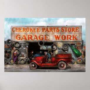 Póster Carro - Garage - Cherokee Parts Store - 1936