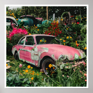 Poster Carro-Junteiro Rosa
