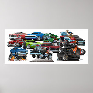 Poster Carro Madness! Cartum de Carros Musculares e de Ca