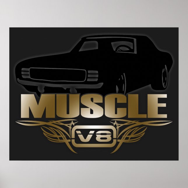 Póster Carro Muscular V8 (Frente)