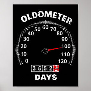 Poster carro odômetro de 100 anos de idade do zero aos 10