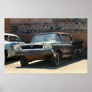 Póster Carro oxidado da Dois-Porta de 1959 clássicos