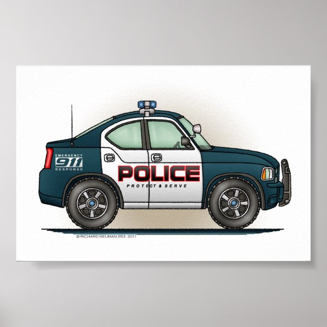 Poster Carro Policial Interceptor (Frente)