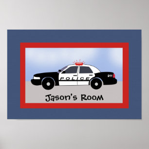 Poster Carro-policial, veículo de salvamento, sala Impres