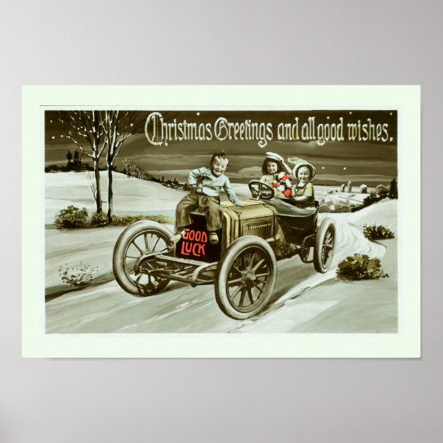 Póster Carro velho e crianças (Frente)