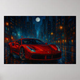 Poster Carro Velocidade da Meia-Noite