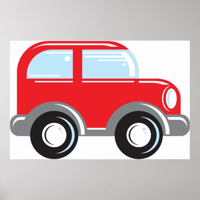 Poster Carro vermelho pequeno (Frente)
