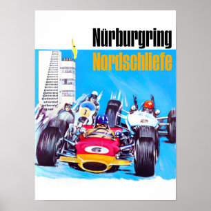 Poster Carro vintage do Grande Prêmio de Nurburgring