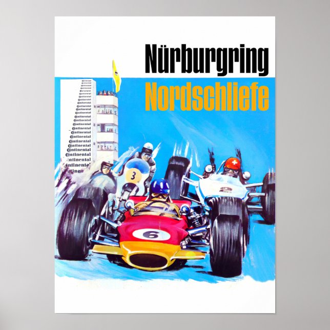 Poster Carro vintage do Grande Prêmio de Nurburgring (Frente)