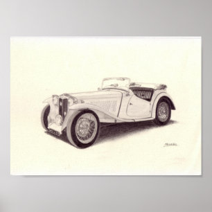 Póster Carro vintage: MG TC