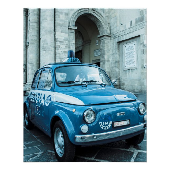 Póster Carro vintage perfeito para Poster | Fiat 500 | Ca (Frente)
