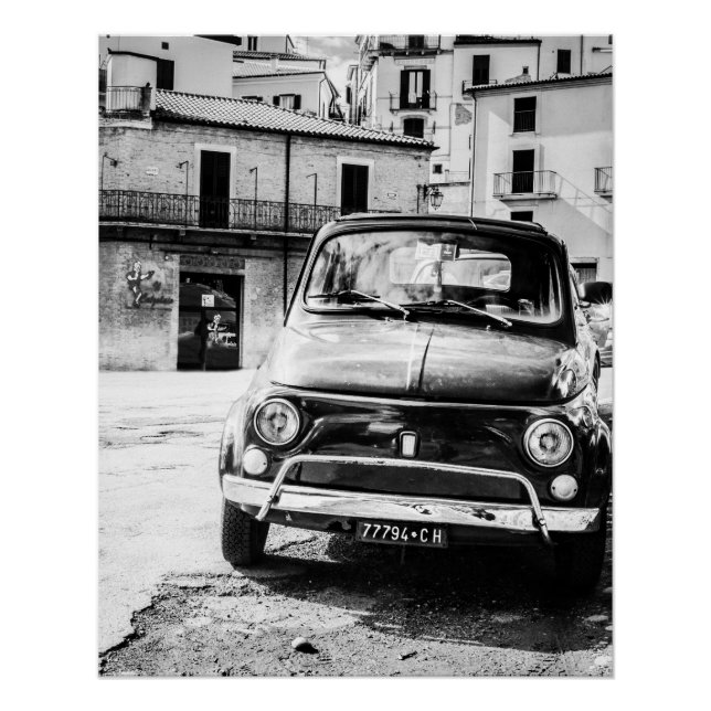 Póster Carro vintage perfeito para Poster | Fiat 500 | It (Frente)