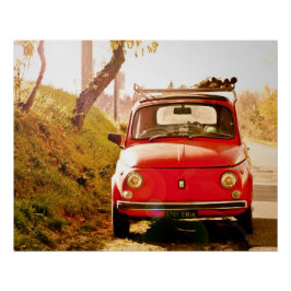 Póster Carro vintage perfeito para Poster | Fiat 500 | Ro