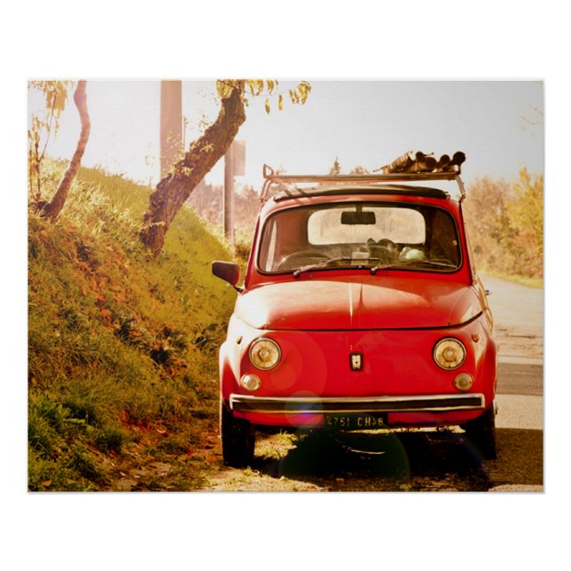 Póster Carro vintage perfeito para Poster | Fiat 500 | Ro (Frente)