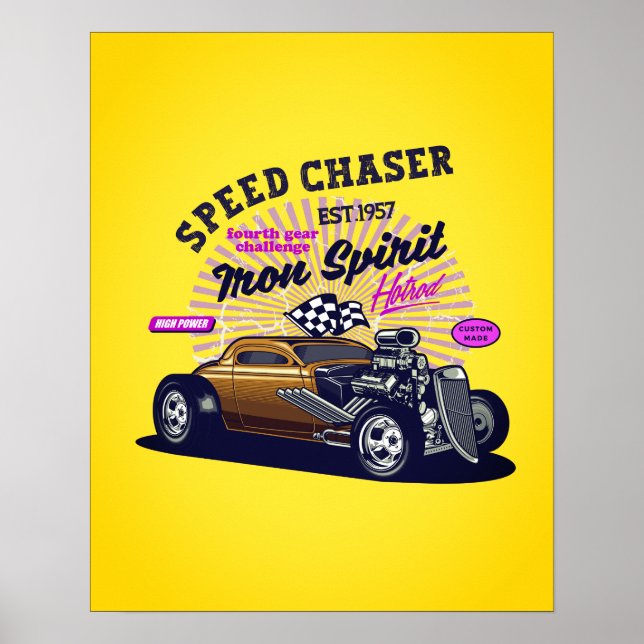 Poster Carro vintage Speed Chaser (Frente)