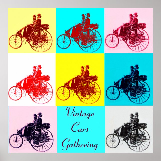 PÓSTER CARROS ANTIGOS COLEÇÃO POP ART (Frente)