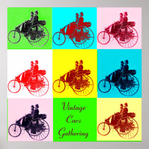 PÓSTER CARROS ANTIGOS REÚNEM POP ART