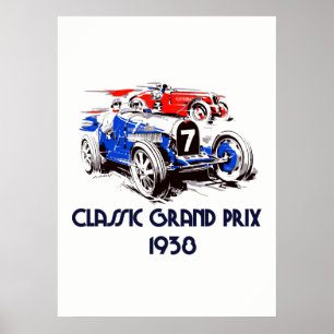 Póster Carros clássicos Prix grande 53 x 73 do estilo