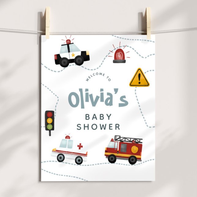 Póster Carros de Bebê Carros Chá de fraldas Bonito Sinal  (Criador carregado)