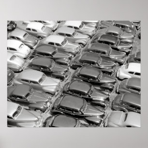 Poster Carros em Chicago, 1941. Foto Antiga
