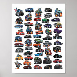 Poster Carros Musculares, Carros Clássicos, Caminhões e h