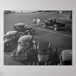 Póster Carros no Centro, 1942. Foto Antiga