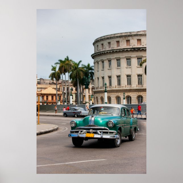 Póster Carros retrorreflectores na rua Havana (Frente)