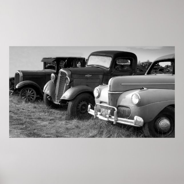 Poster Carros vintage e Caminhões (Frente)