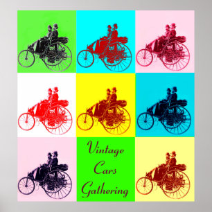 Póster Carros vintage REUNINDO POP ARTE