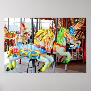 Poster Carrossel - Coney Island, cartão de NYC