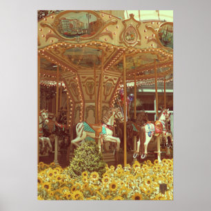 Póster Carrossel do vintage