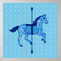 Carrossel Horse - Cobalto e Azul-Céu