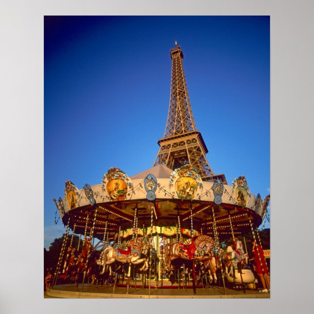 Poster Carrossel, Torre Eiffel, Paris, França (Frente)