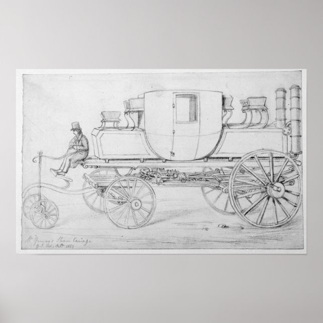 Poster Carruagem a vapor de Gurney, 1827 (Frente)