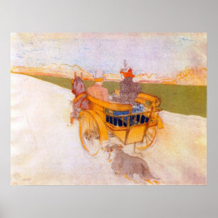 Póster Carruagem com o cão por Toulouse-Lautrec