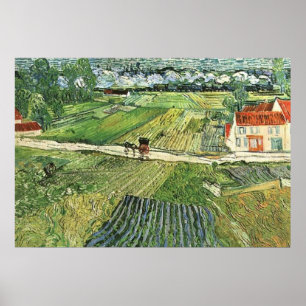 Poster Carruagem da paisagem com o trem por Vincent van G